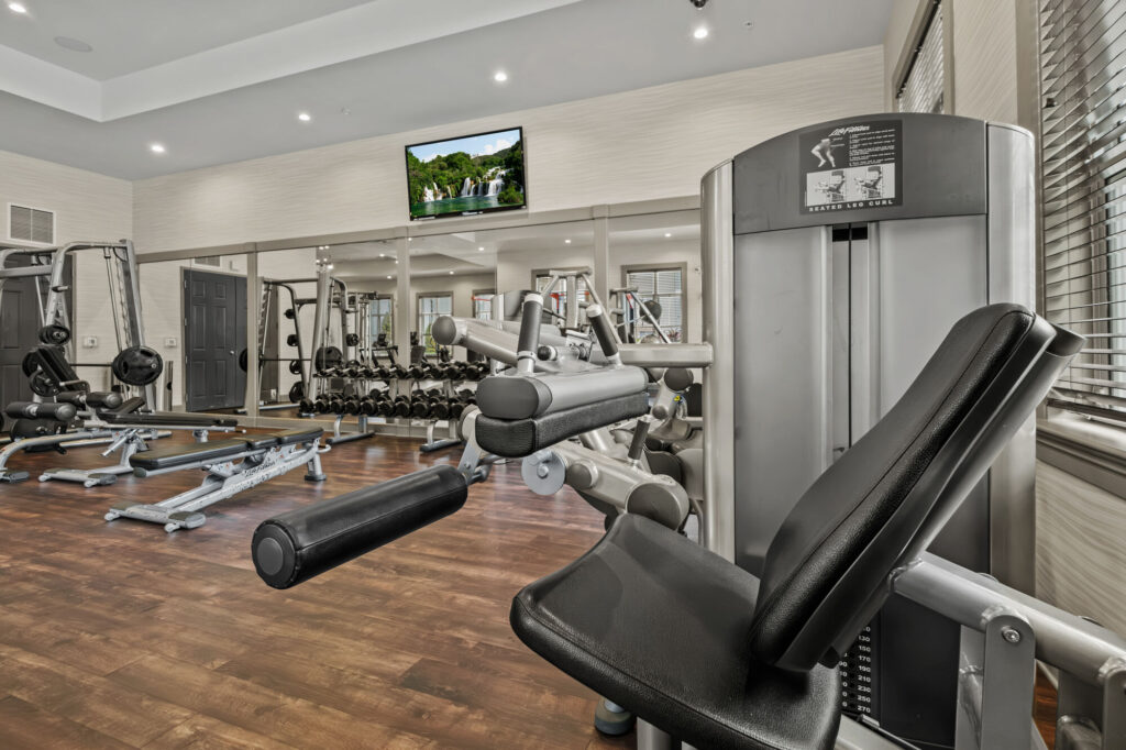 Fitness center with cardio machines and strength training equipment