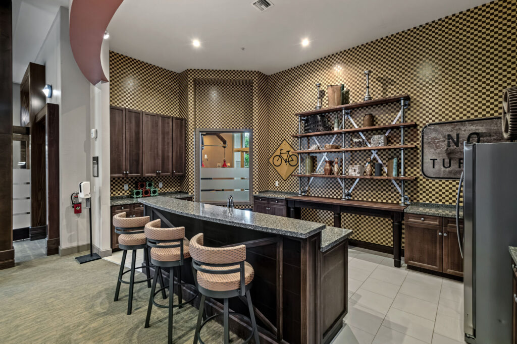 Clubhouse lounge with kitchenette