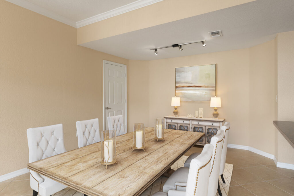 Dining room with large table and chairs